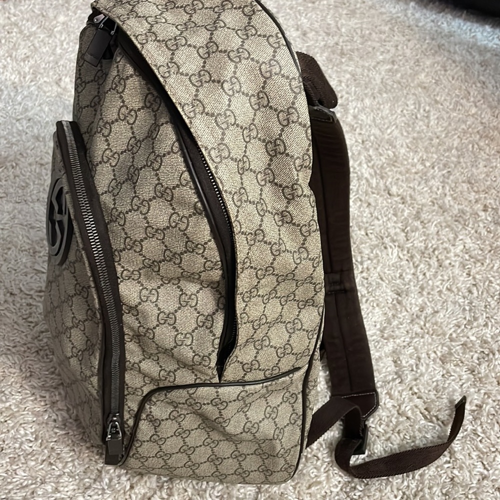 Gucci Interlocking G Backpack Gg Coated Canvas Me… - image 5